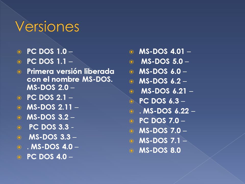 Versiones PC DOS 1.0 – PC DOS 1.1 –