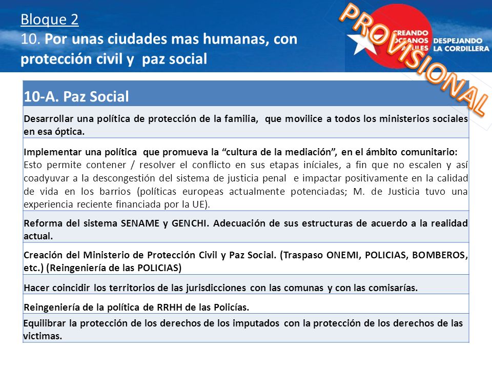 Bloque Por unas ciudades mas humanas, con protección civil y paz social