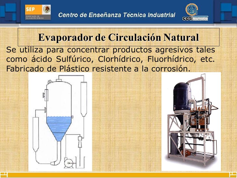 Evaporador de Circulación Natural