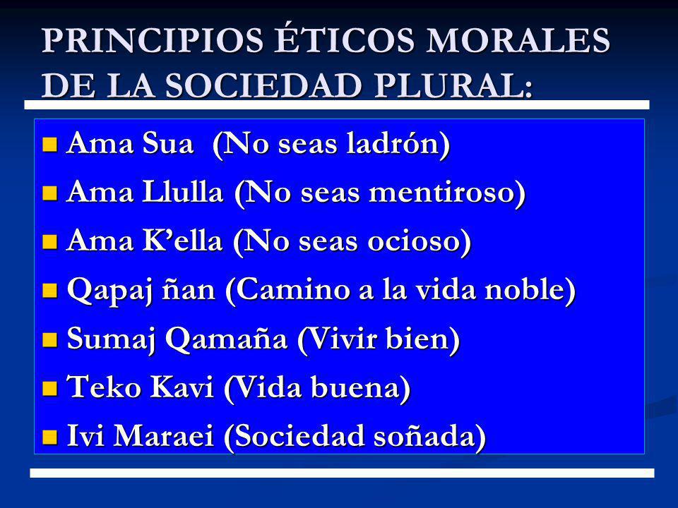 PRINCIPIOS ÉTICOS MORALES DE LA SOCIEDAD PLURAL: