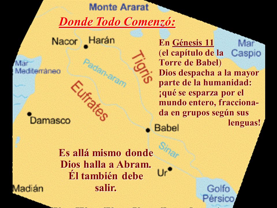 Es allá mismo donde Dios halla a Abram. Él también debe salir.