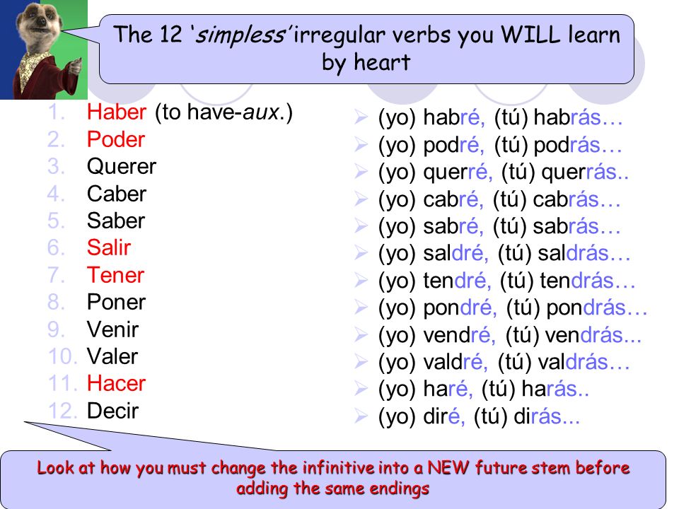 The 12 ‘simpless’ irregular verbs you WILL learn by heart