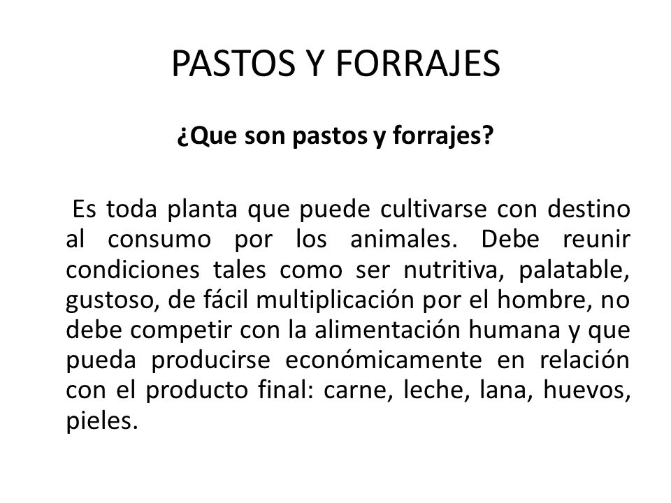 PASTOS Y FORRAJES