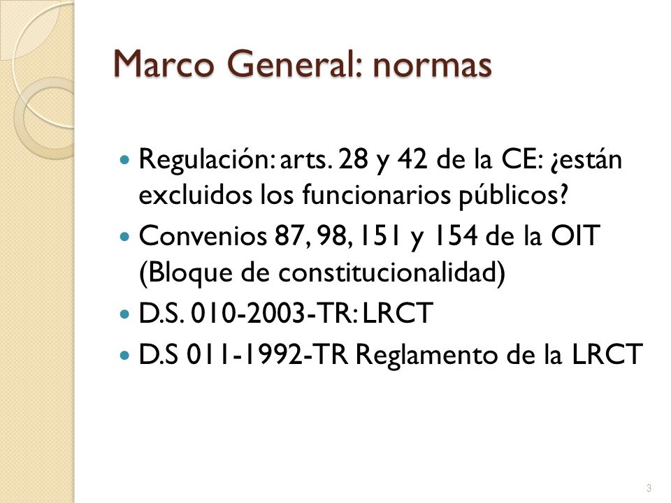 Marco General: normas Regulación: arts. 28 y 42 de la CE: ¿están excluidos los funcionarios públicos