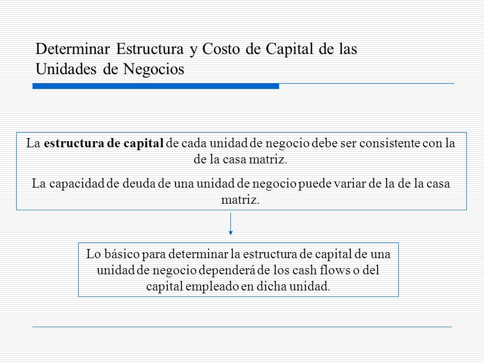 Determinar Estructura y Costo de Capital de las Unidades de Negocios