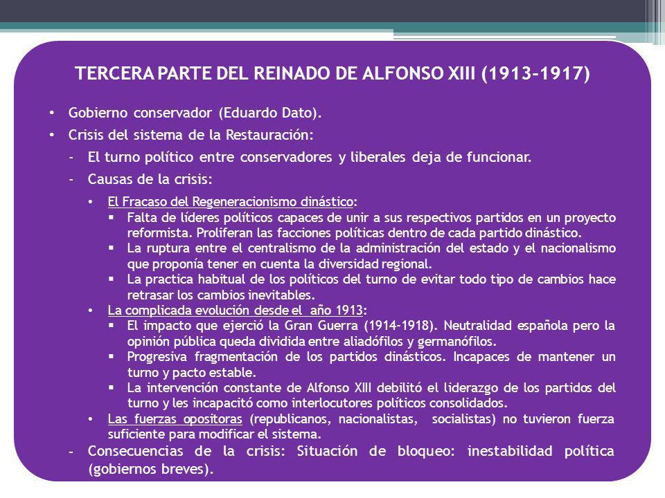 TERCERA PARTE DEL REINADO DE ALFONSO XIII ( )