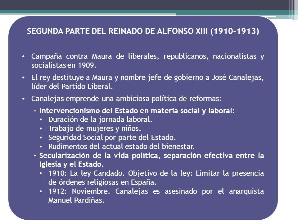 SEGUNDA PARTE DEL REINADO DE ALFONSO XIII ( )