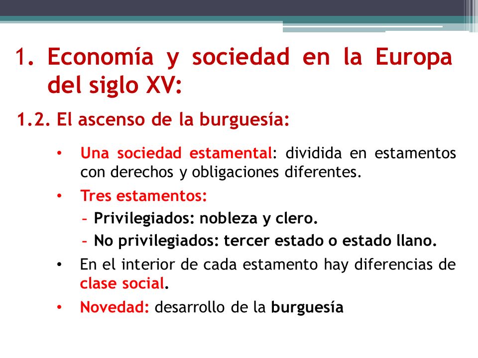 1. Economía y sociedad en la Europa del siglo XV: