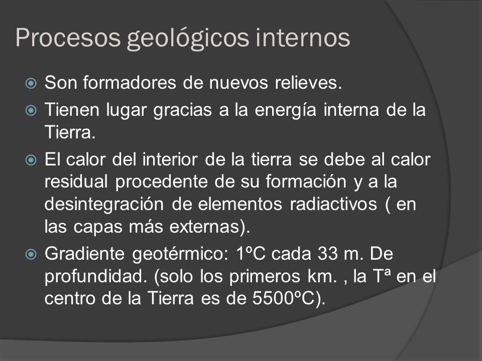 Procesos geológicos internos