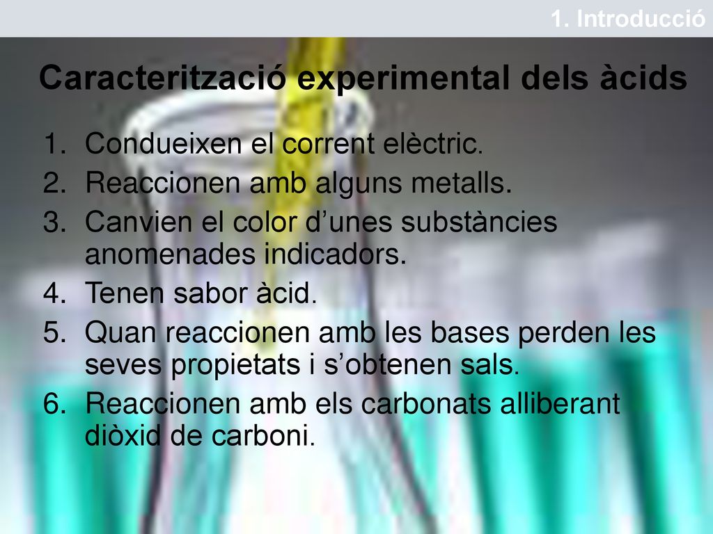 Caracterització experimental dels àcids