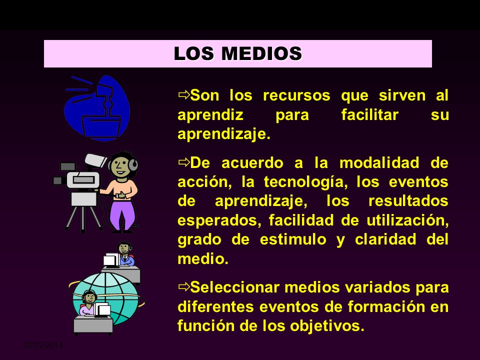 LOS MEDIOS Son los recursos que sirven al aprendiz para facilitar su aprendizaje.