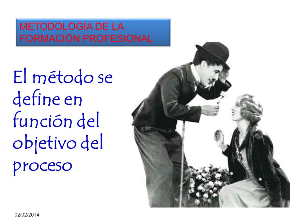 El método se define en función del objetivo del proceso