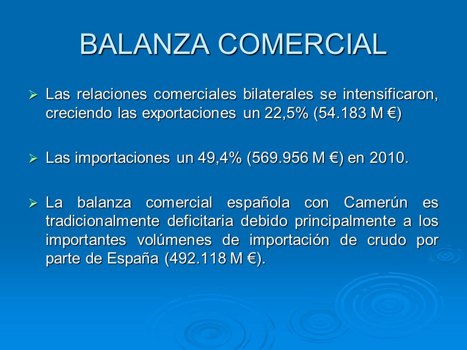 BALANZA COMERCIAL Las relaciones comerciales bilaterales se intensificaron, creciendo las exportaciones un 22,5% ( M €)