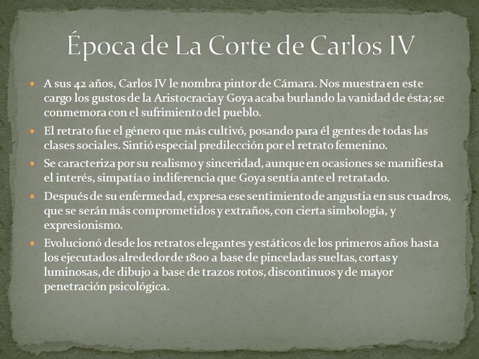 Época de La Corte de Carlos IV