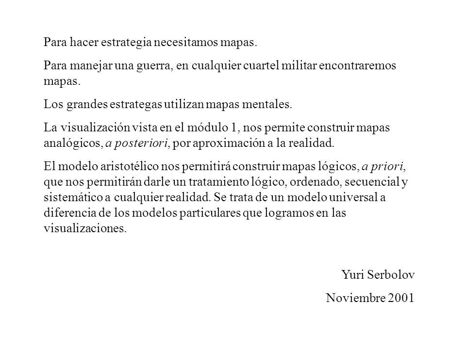 Para hacer estrategia necesitamos mapas.