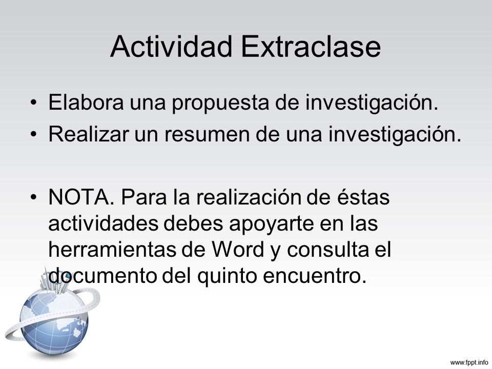 Actividad Extraclase Elabora una propuesta de investigación.
