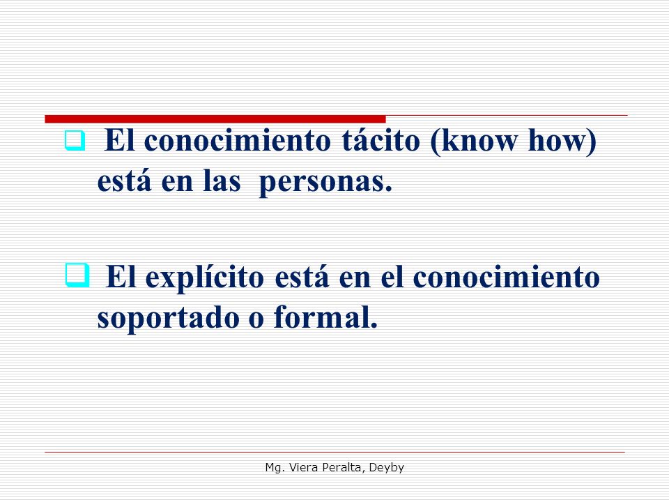 El explícito está en el conocimiento soportado o formal.