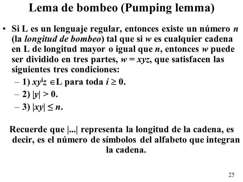 Lema de bombeo (Pumping lemma)