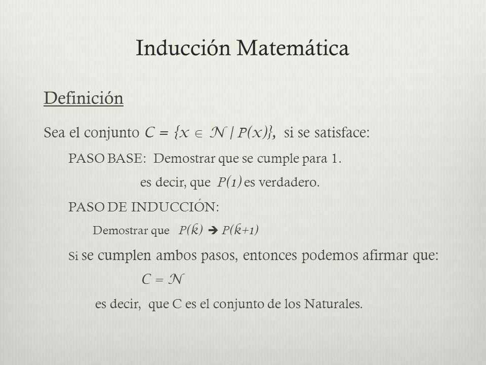 Inducción Matemática Definición