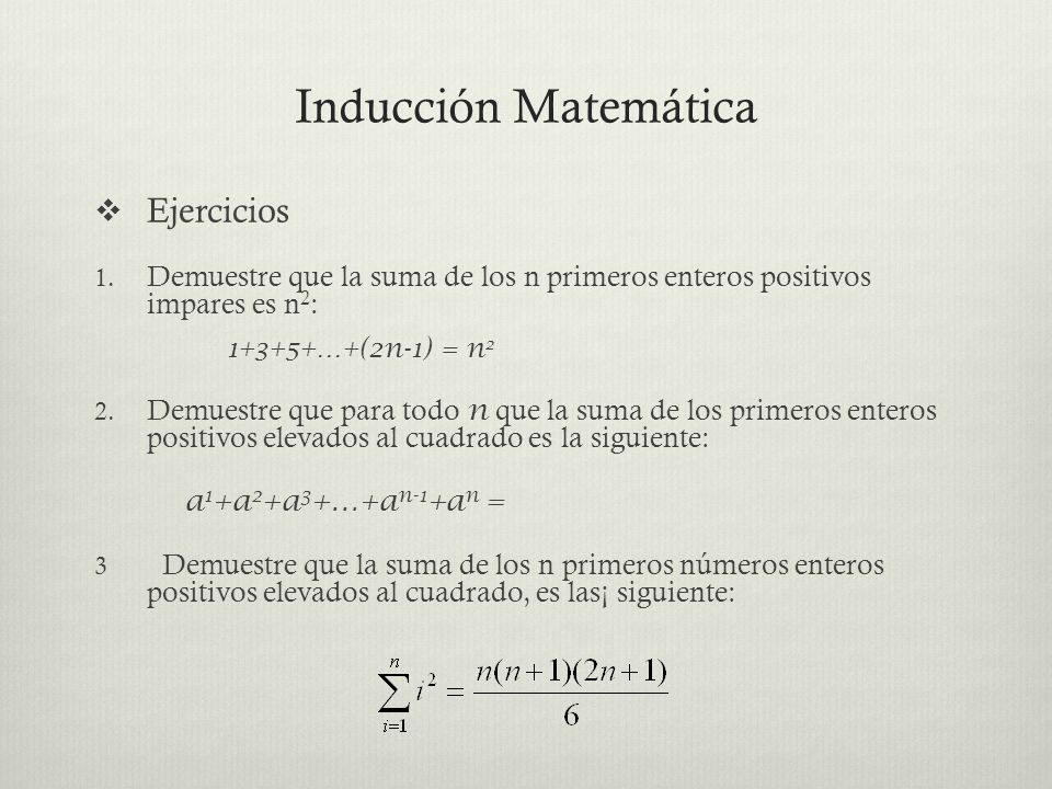 Inducción Matemática Ejercicios