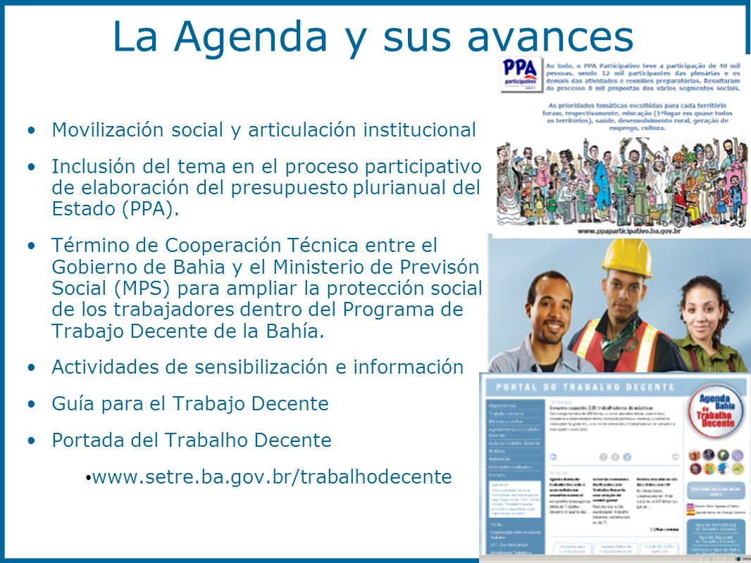 La Agenda y sus avances Movilización social y articulación institucional.