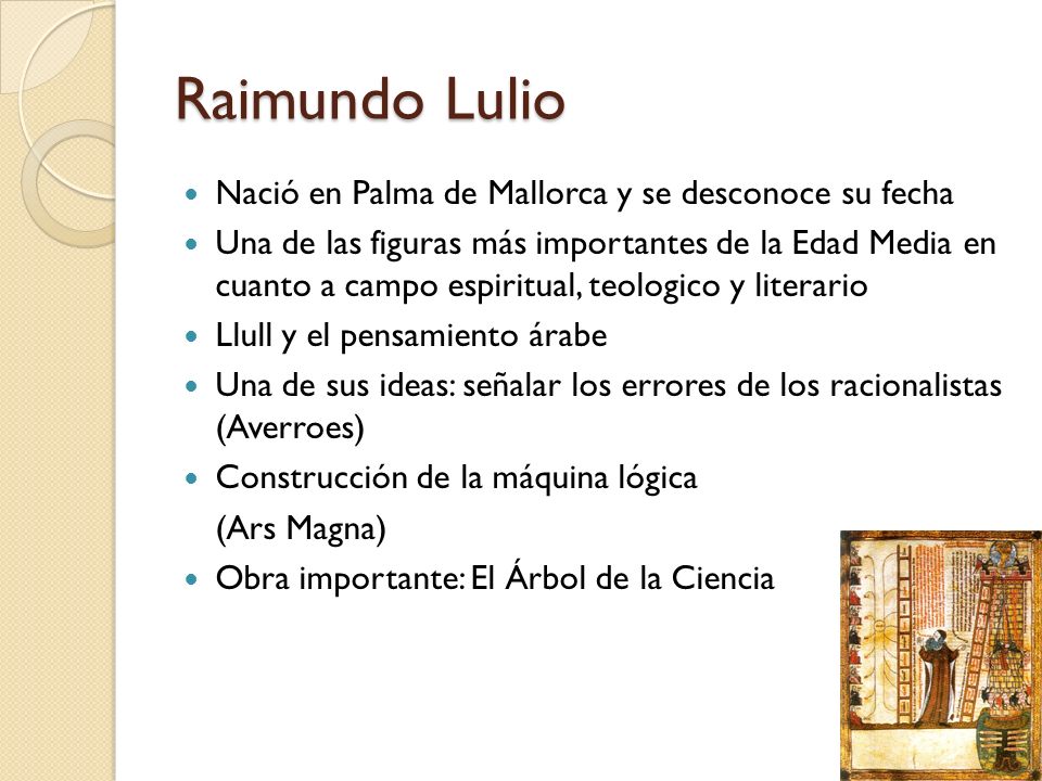 Raimundo Lulio Nació en Palma de Mallorca y se desconoce su fecha