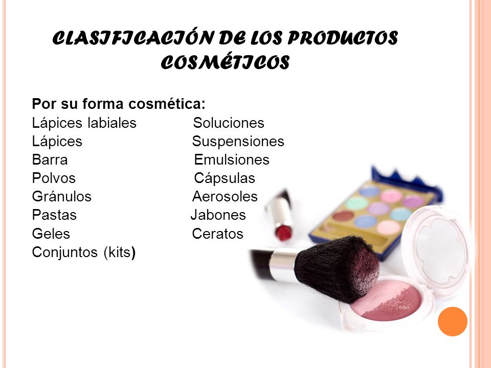 CLASIFICACIÓN DE LOS PRODUCTOS COSMÉTICOS