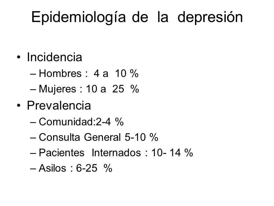 Epidemiología de la depresión