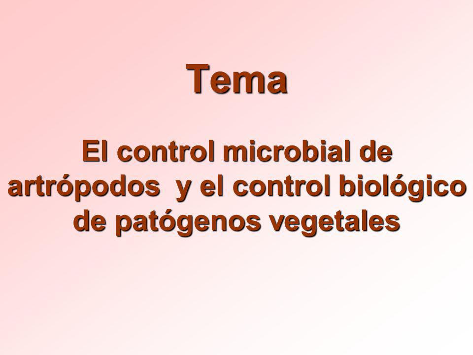 Tema El control microbial de artrópodos y el control biológico de patógenos vegetales