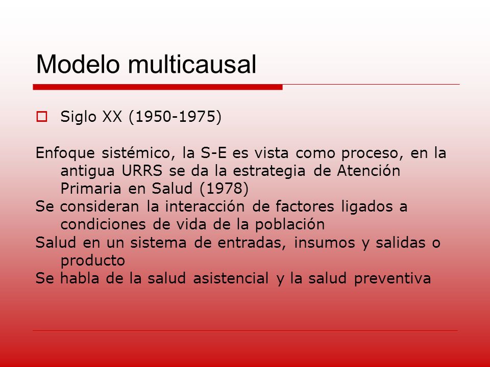 Modelo multicausal Siglo XX ( )