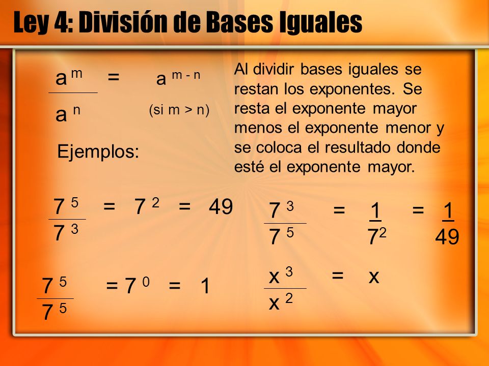 Ley 4: División de Bases Iguales