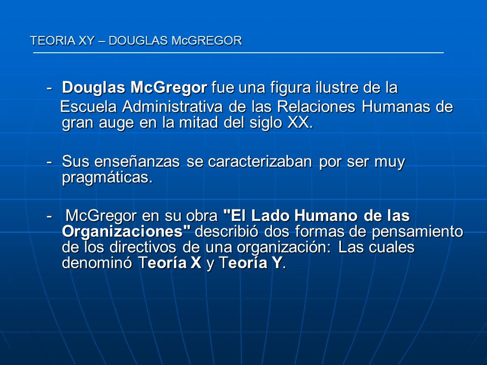 TEORIA XY – DOUGLAS McGREGOR