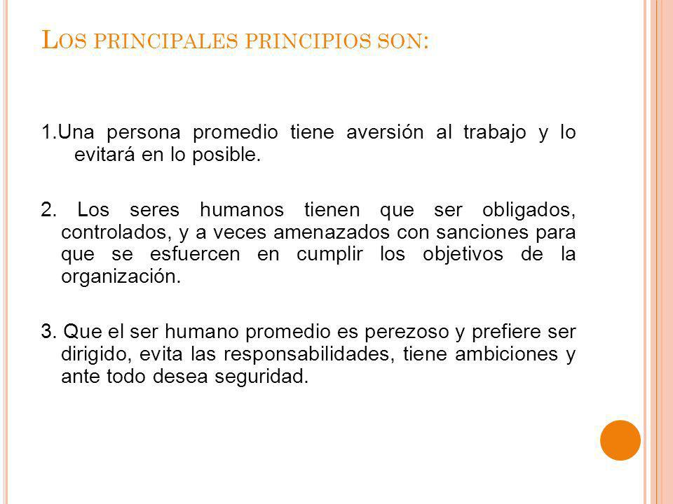 Los principales principios son: