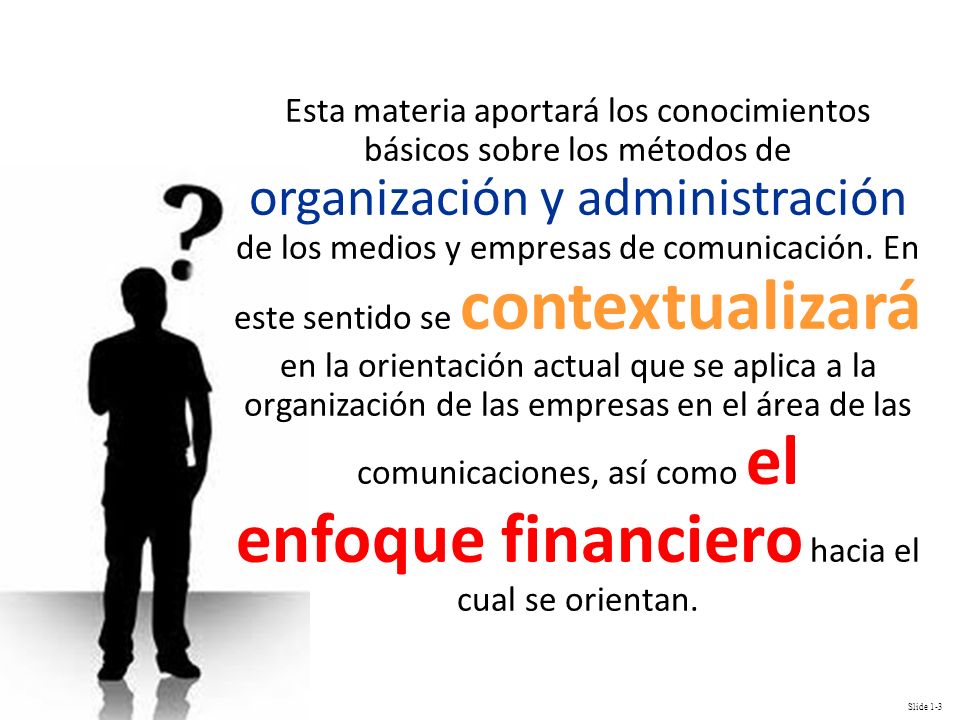 Esta materia aportará los conocimientos básicos sobre los métodos de organización y administración de los medios y empresas de comunicación.