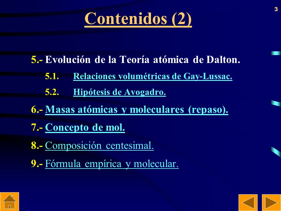 Contenidos (2) 5.- Evolución de la Teoría atómica de Dalton.