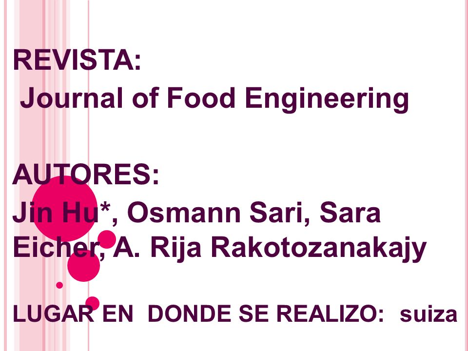 Journal of Food Engineering AUTORES: