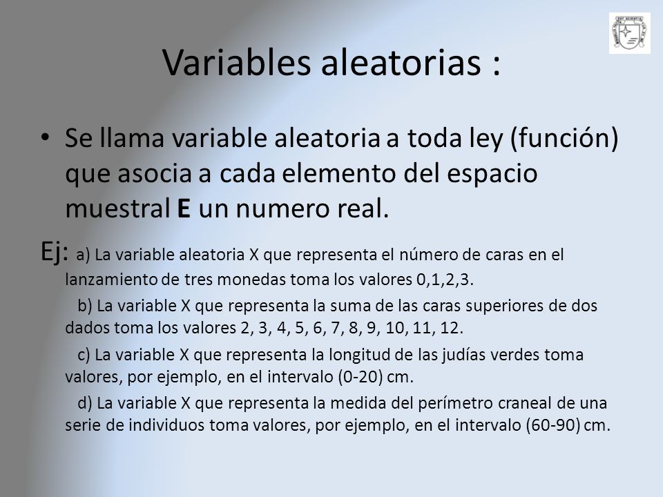 Variables aleatorias :