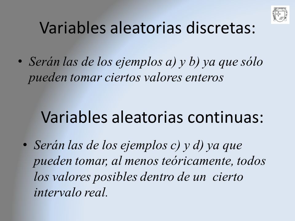 Variables aleatorias discretas: