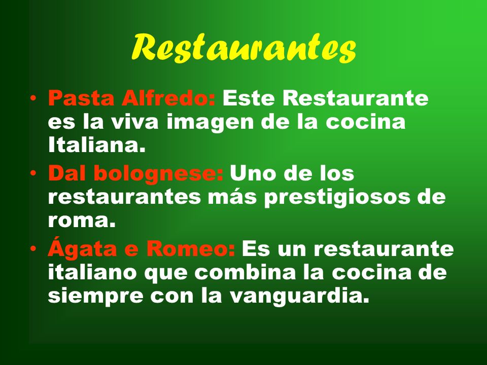 Restaurantes Pasta Alfredo: Este Restaurante es la viva imagen de la cocina Italiana.