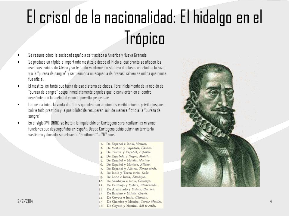 El crisol de la nacionalidad: El hidalgo en el Trópico