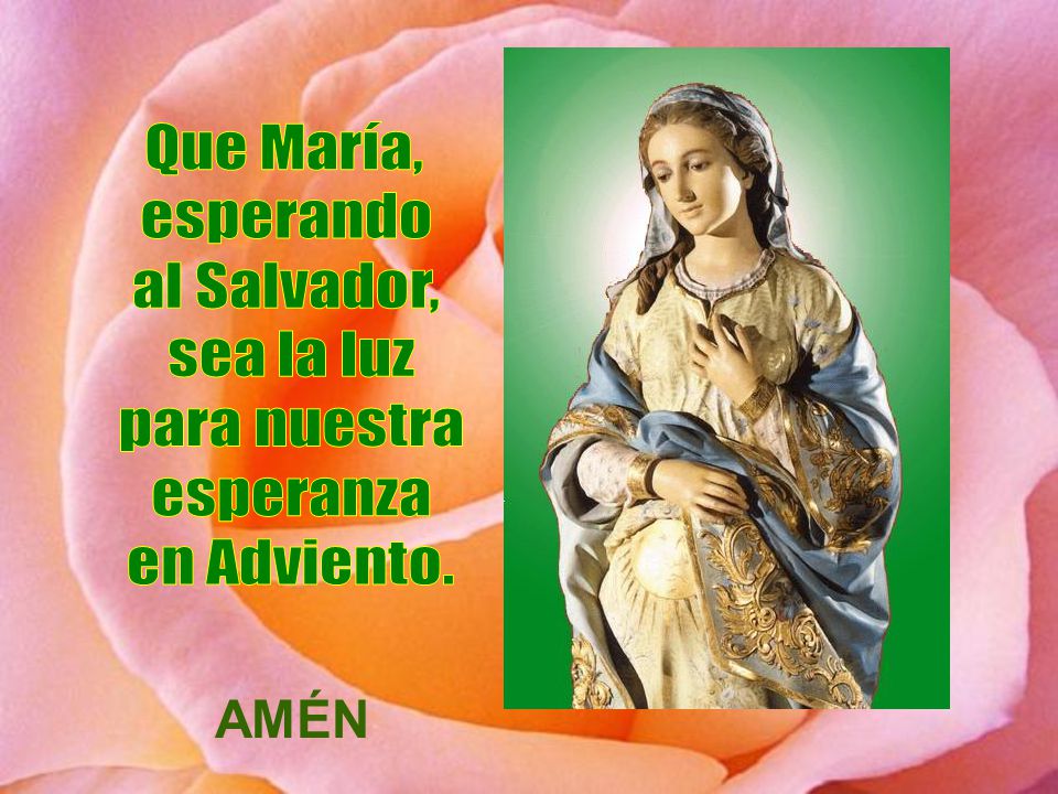 Que María, esperando al Salvador, sea la luz para nuestra esperanza en Adviento. AMÉN