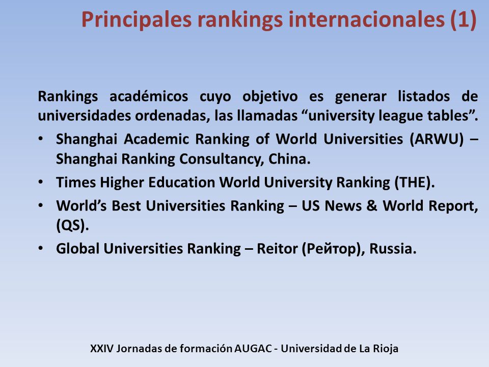 XXIV Jornadas de formación AUGAC - Universidad de La Rioja
