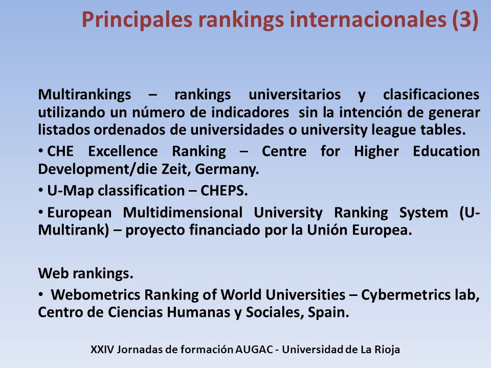 XXIV Jornadas de formación AUGAC - Universidad de La Rioja