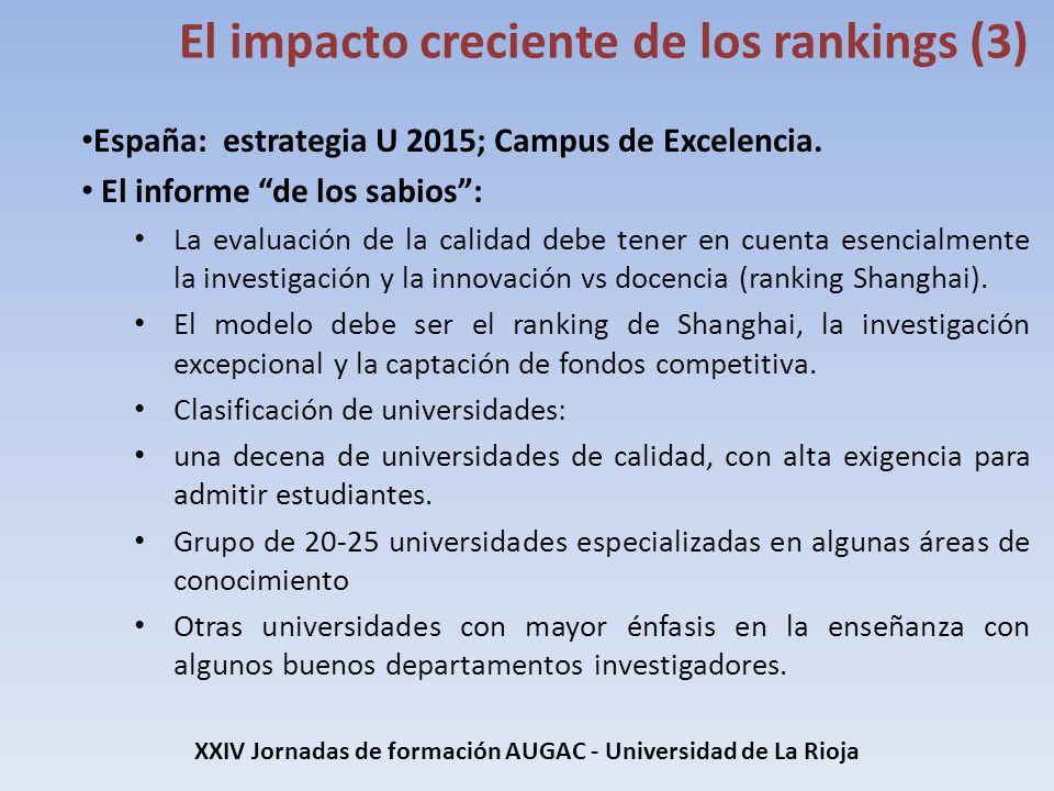 XXIV Jornadas de formación AUGAC - Universidad de La Rioja