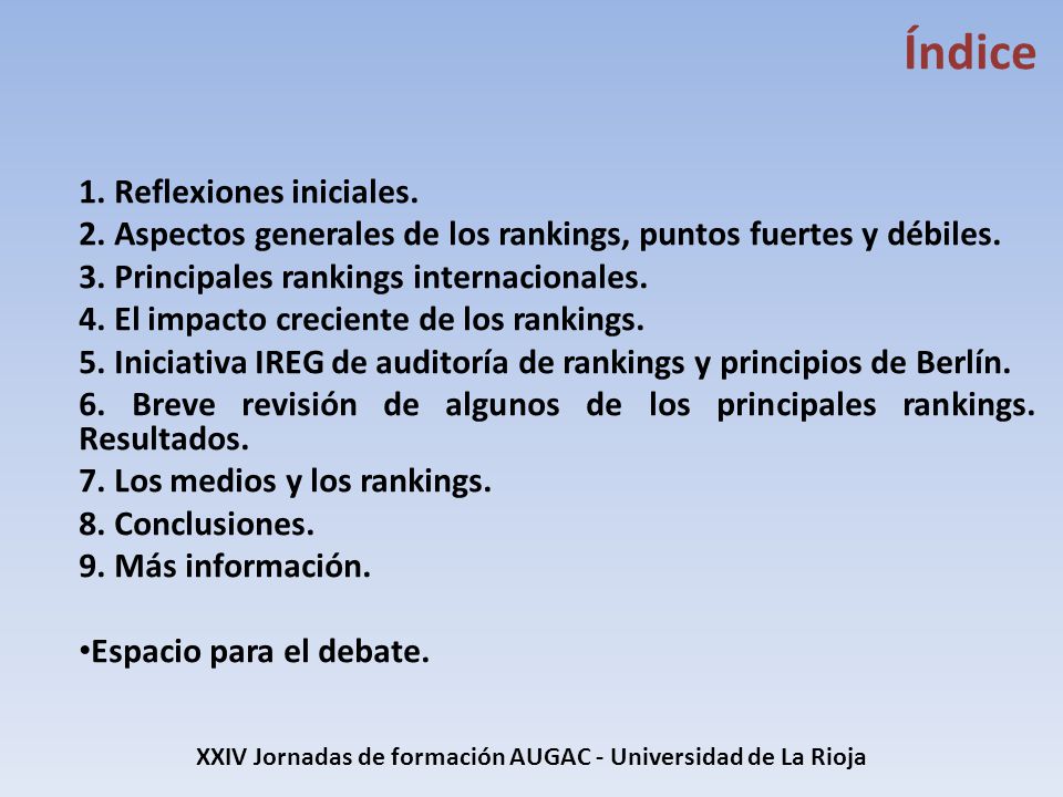 XXIV Jornadas de formación AUGAC - Universidad de La Rioja