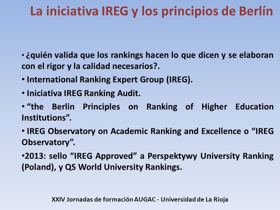 XXIV Jornadas de formación AUGAC - Universidad de La Rioja