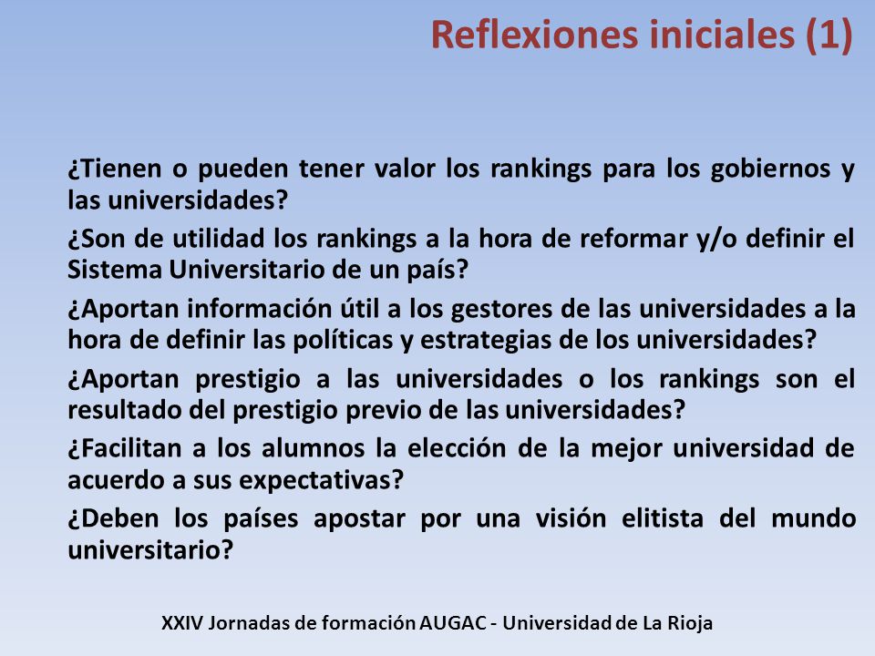 XXIV Jornadas de formación AUGAC - Universidad de La Rioja