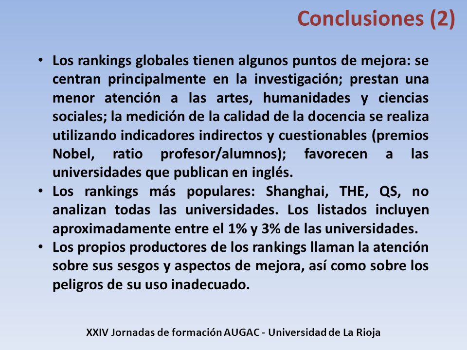 XXIV Jornadas de formación AUGAC - Universidad de La Rioja