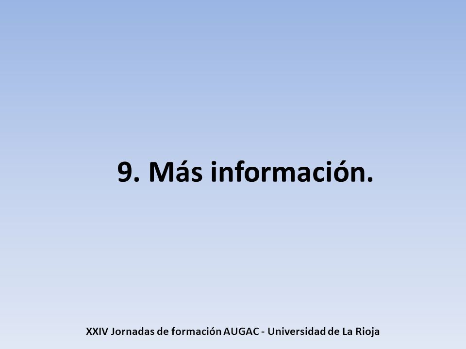 XXIV Jornadas de formación AUGAC - Universidad de La Rioja