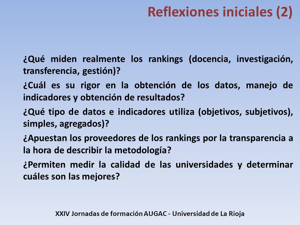 XXIV Jornadas de formación AUGAC - Universidad de La Rioja